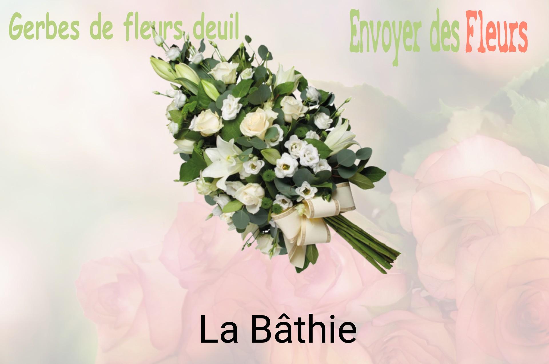 Gerbe de fleurs de deuil livrée à La Bâthie